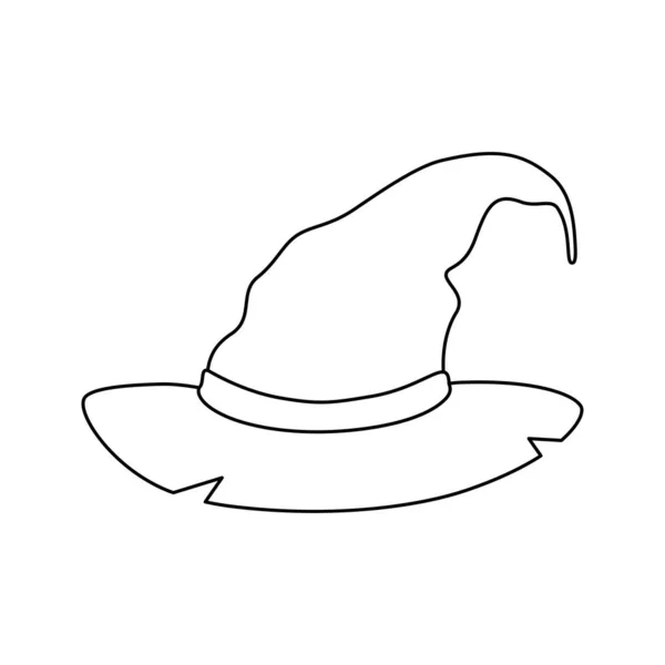 Coloring Page Wizard Hat Kids — Image vectorielle
