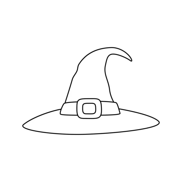 Coloring Page Wizard Hat Kids — Vettoriale Stock