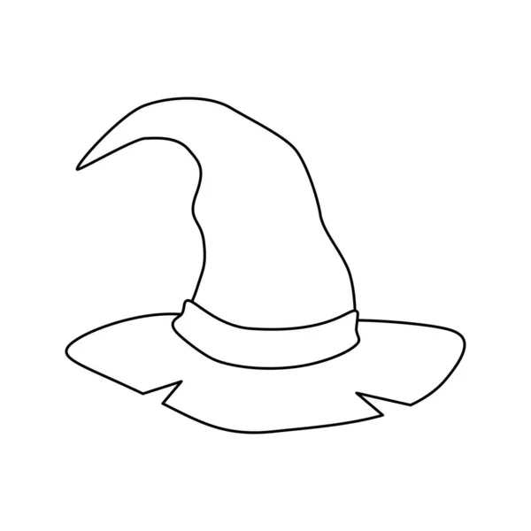 Coloring Page Wizard Hat Kids — Stok Vektör