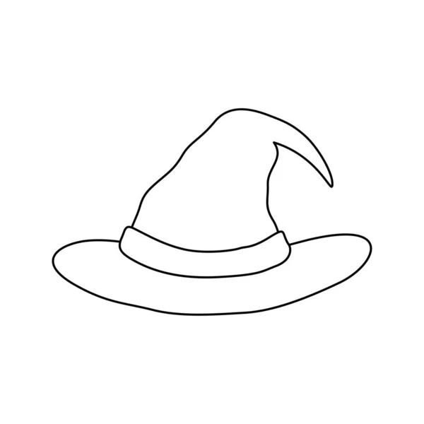 Coloring Page Wizard Hat Kids — Vettoriale Stock