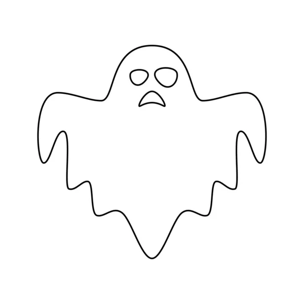 Coloring Page Whisper Ghost Kids — 스톡 벡터