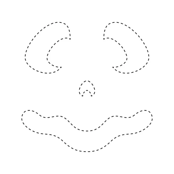Face Pumpkin Tracing Worksheet Kids — Image vectorielle