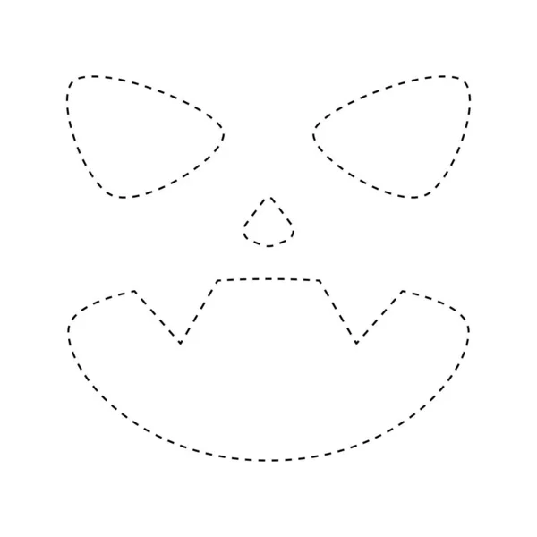 Face Pumpkin Tracing Worksheet Kids — Image vectorielle