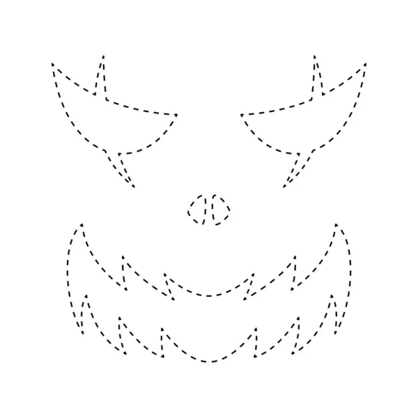 Face Pumpkin Tracing Worksheet Kids — Stock Vector