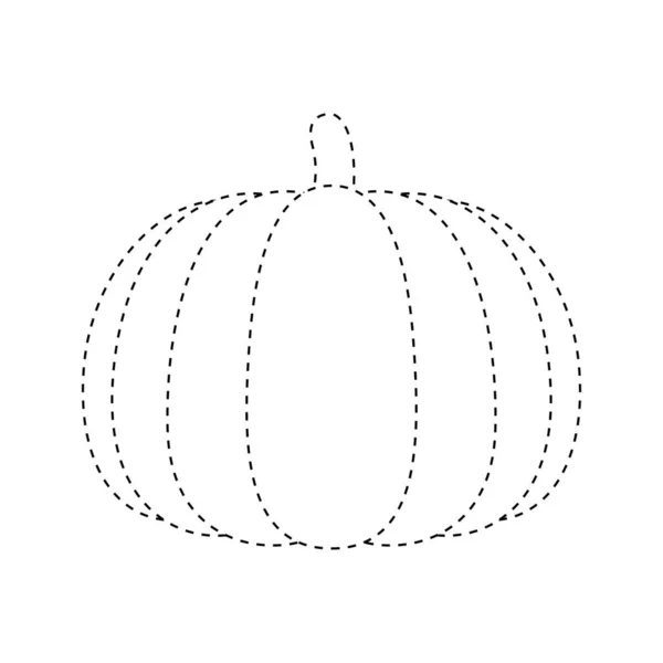 Pumpkin Tracing Worksheet Kids — Vettoriale Stock