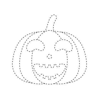 Halloween Pumpkin tracing worksheet for kids