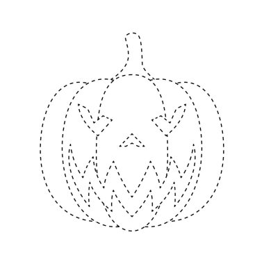 Halloween Pumpkin tracing worksheet for kids