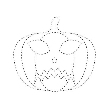 Halloween Pumpkin tracing worksheet for kids