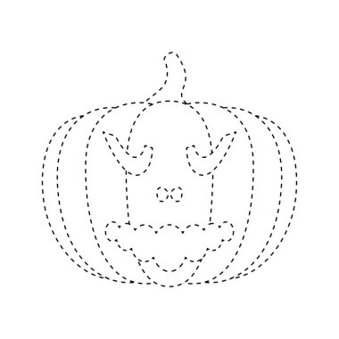 Halloween Pumpkin tracing worksheet for kids