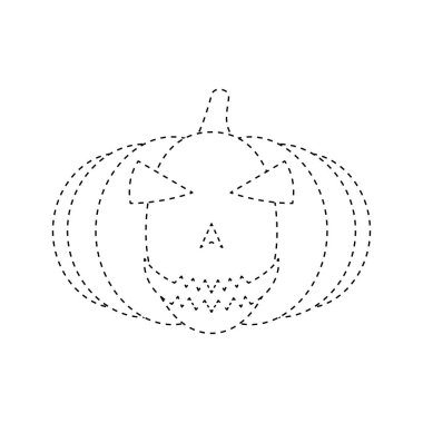 Halloween Pumpkin tracing worksheet for kids