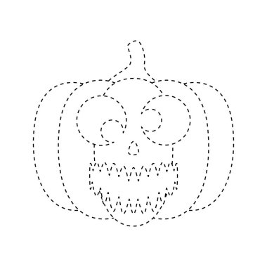 Halloween Pumpkin tracing worksheet for kids