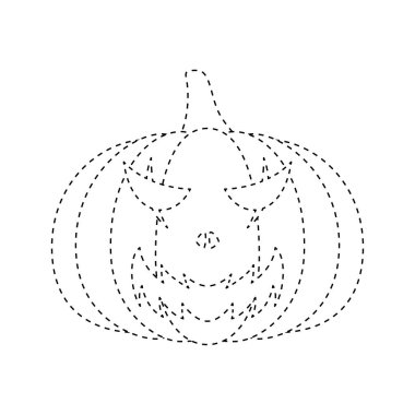 Halloween Pumpkin tracing worksheet for kids