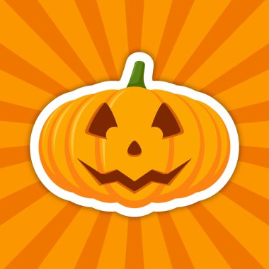 Note sticker with Halloween Pumpkin, vector