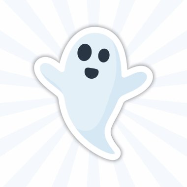 Note sticker with Ghost, vector
