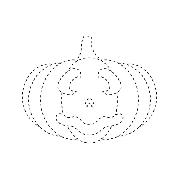 Halloween Pumpkin Tracing Worksheet Kids — 图库矢量图片