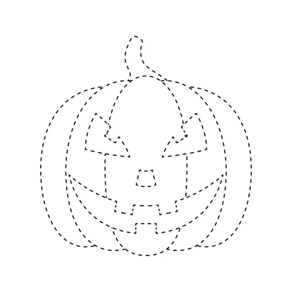 Halloween Pumpkin Tracing Worksheet Kids — Image vectorielle