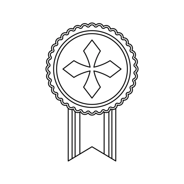 Coloring Page Medal Kids — Vettoriale Stock