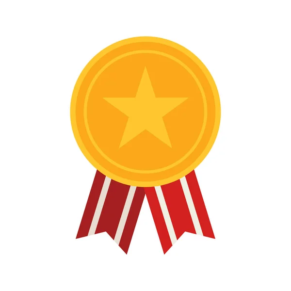 Gold Medal Ribbon Vector Illustration — Stockvektor