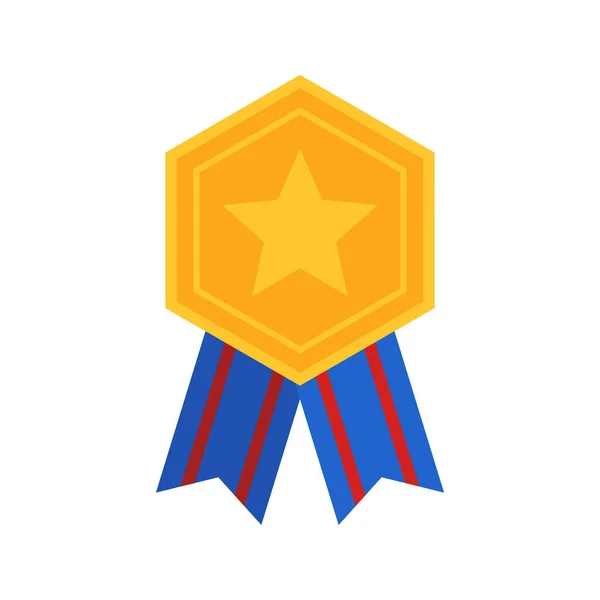 Gold Medal Ribbon Vector Illustration — Vettoriale Stock