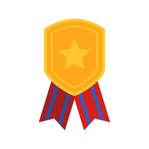 Gold Medal Ribbon Vector Illustration — Vetor de Stock