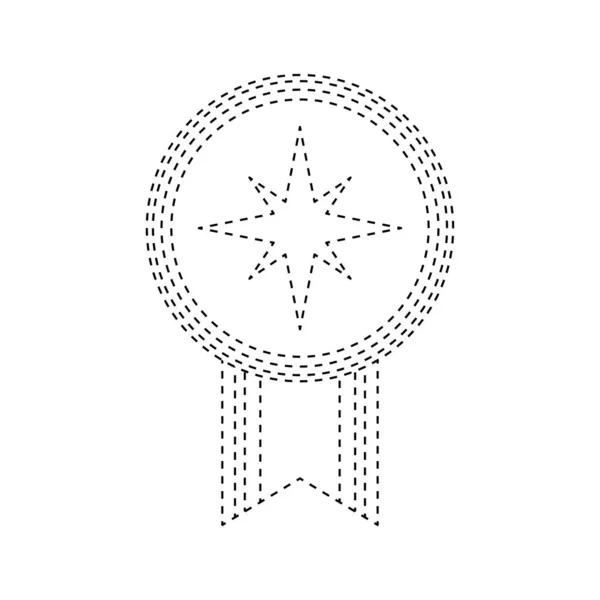 Medal Tracing Worksheet Kids — Image vectorielle