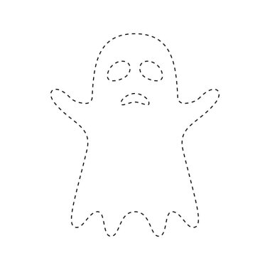 Ghost tracing worksheet for kids