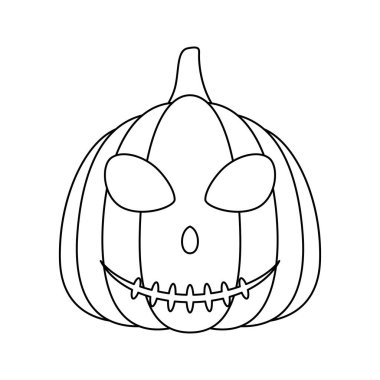 Coloring page with Halloween Pumpkin for kids