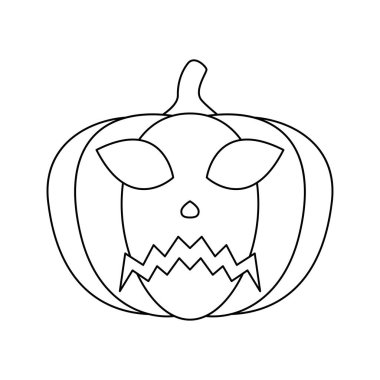 Coloring page with Halloween Pumpkin for kids