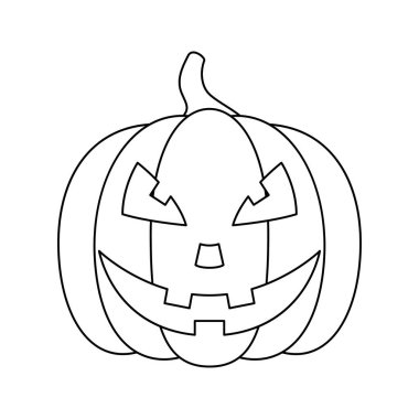 Coloring page with Halloween Pumpkin for kids