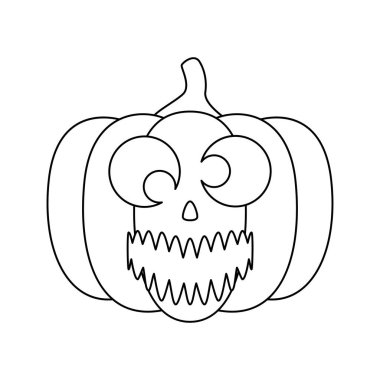 Coloring page with Halloween Pumpkin for kids