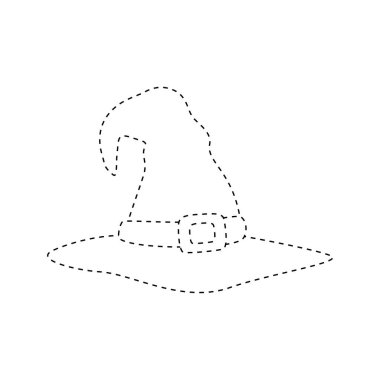 Wizard Hat tracing worksheet for kids