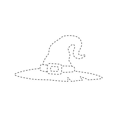 Wizard Hat tracing worksheet for kids