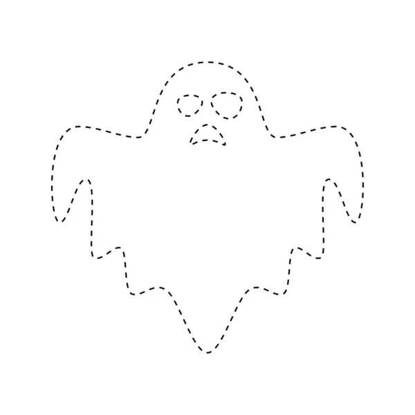 Ghost Tracing Worksheet Kids — Vector de stock