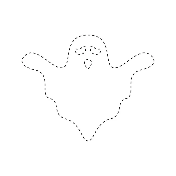 Ghost Tracing Worksheet Kids — Vector de stock