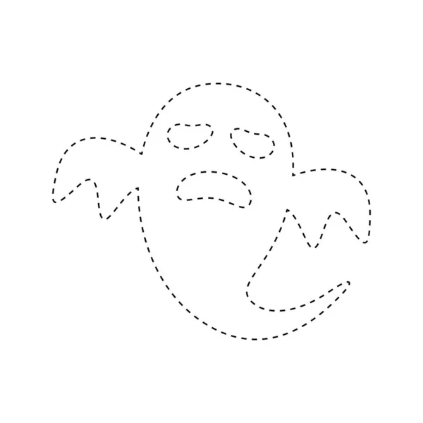 Ghost Tracing Worksheet Kids —  Vetores de Stock