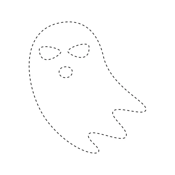 Ghost Tracing Worksheet Kids — Vector de stock