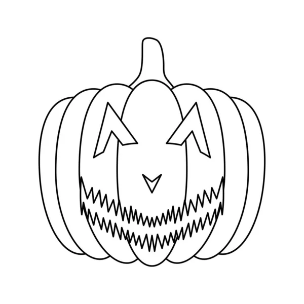 Coloring Page Halloween Pumpkin Kids — ストックベクタ