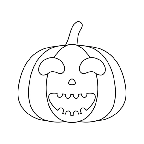 Coloring Page Halloween Pumpkin Kids — Image vectorielle