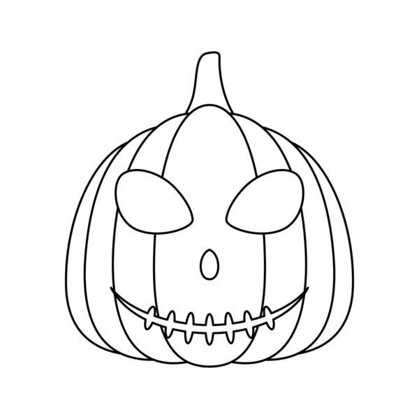 Coloring Page Halloween Pumpkin Kids — Stockvektor