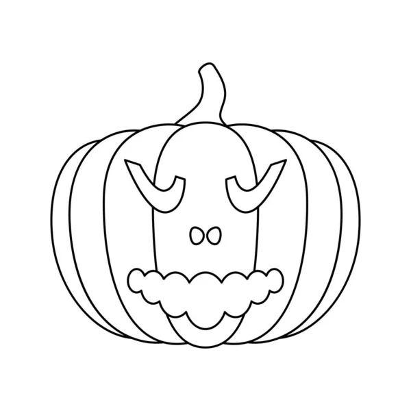 Coloring Page Halloween Pumpkin Kids — Vector de stock