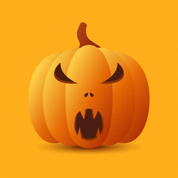 Halloween Pumpkin Isolated Orange Background — Stock Vector