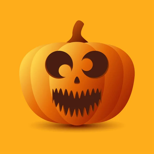 Calabaza Halloween Aislada Sobre Fondo Naranja — Vector de stock