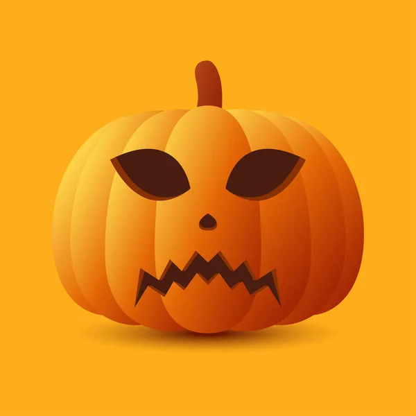 Citrouille Halloween Isolé Sur Fond Orange — Image vectorielle
