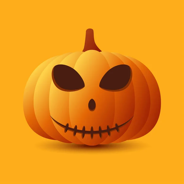 Calabaza Halloween Aislada Sobre Fondo Naranja — Archivo Imágenes Vectoriales