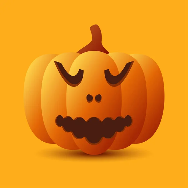 Abóbora Halloween Isolado Fundo Laranja —  Vetores de Stock