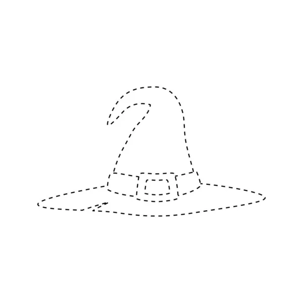 Wizard Hat Tracing Worksheet Kids — Stock vektor