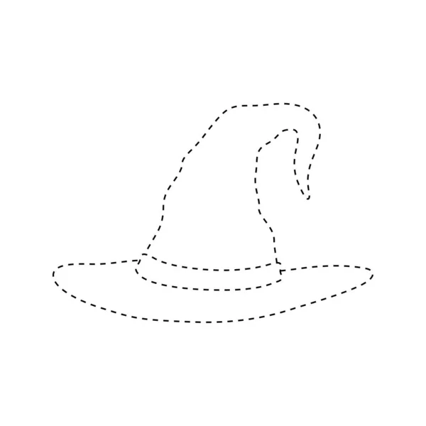 Wizard Hat Tracing Worksheet Kids — Stockvektor