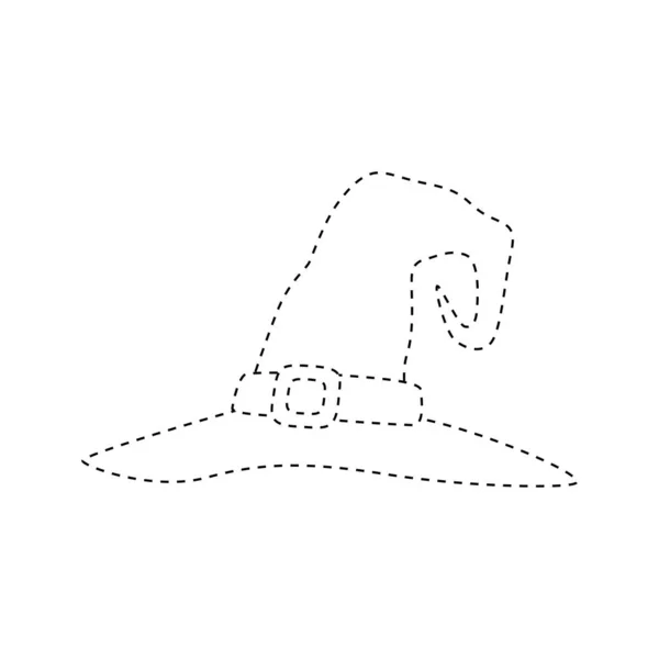 Wizard Hat Tracing Worksheet Kids — Stockvektor