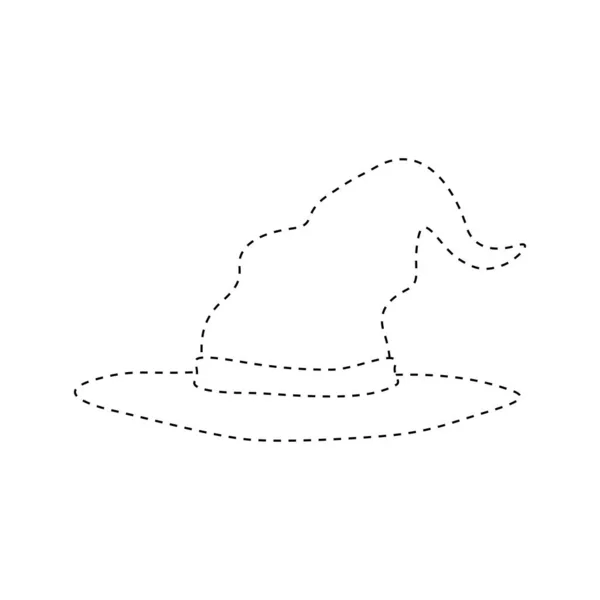 Wizard Hat Tracing Worksheet Kids — Image vectorielle