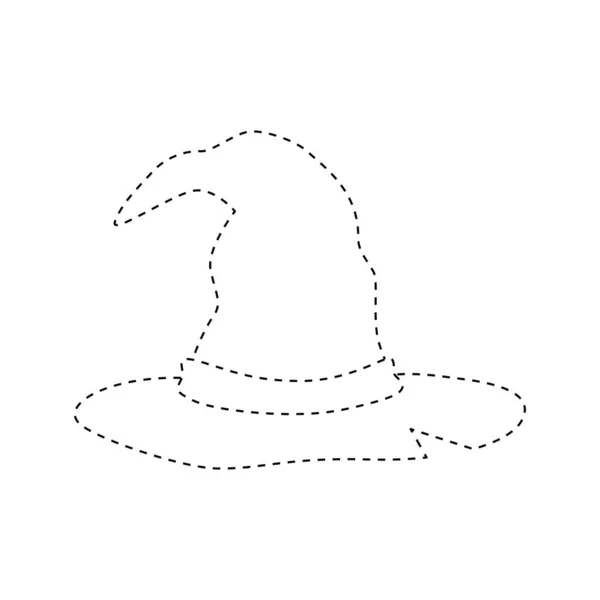 Wizard Hat Tracing Worksheet Kids — Image vectorielle